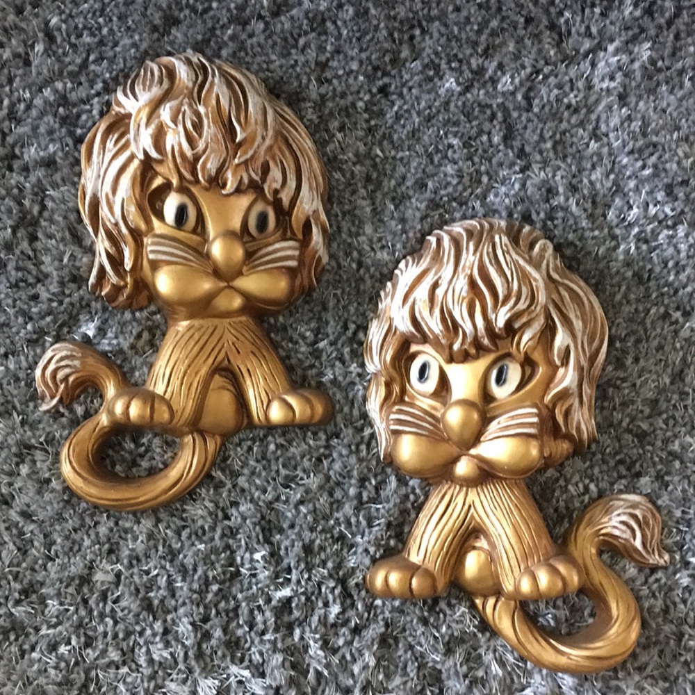 Vintage Homco Lions Wall Art